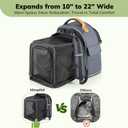 Morpilot Expandable Cat Carrier Backpack for Small Dogs & Cats Up to 18lbs, Breathable Mesh Pet Travel Backpack with Safety Leash, Foldable Airline Approved Carrier for Hiking Camping Outdoor, Grey