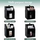 Anyoifax Disposable Facial Towels Storage Compatible with Clean Skin Club Clean Towel XL Double Layer Acrylic Box Cotton Pads Container Qtip Bin Face Towelettes Holder for Bathroom Counter, Black