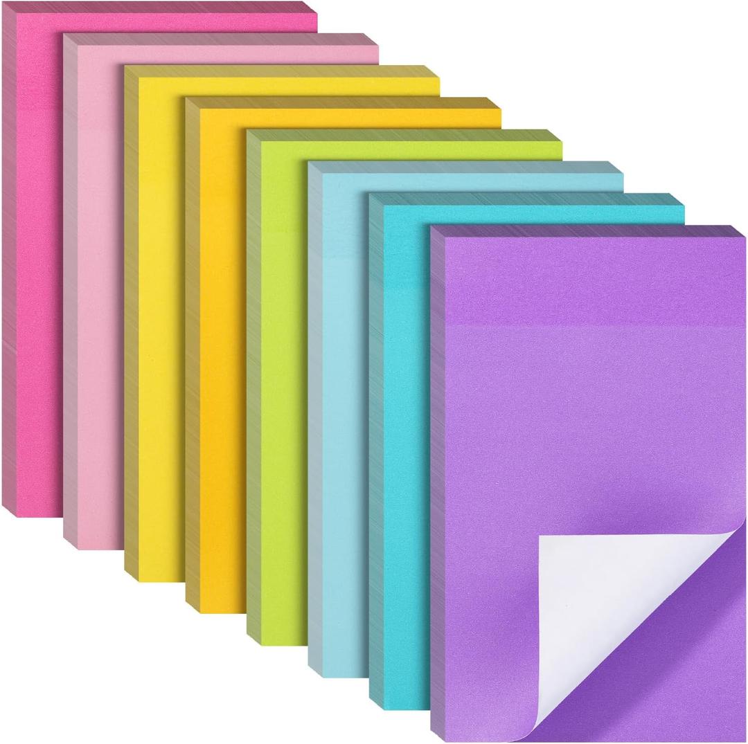 Mr. Pen- Sticky Notes, 3x5, 8 Pads, 640 Sheets, Summer Colors, Sticky Notes Bulk, Self-Stick Note Pads, Perfect for Office, School, Home, Study & Organization