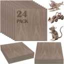 24 Pcs Walnut Unfinished Wood Craft, 12 x 12 x 1/8 Inch - 3mm Thick Walnut Unfinished Plywood for Laser Cutting & Engraving, School DIY Projects, Painting, Fretwork, CNC Cutting, and Wood Burning