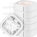 Kathfly 6 Pcs Hair Tie Container Dispenser Organizer Hair Tie Holder Travel Portable Bobby Pin Holder Cotton Swabs Dispenser Women Bathroom Storage Accessory Travel Essentials(White)