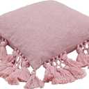 Tov Furniture Stone Washed Blush Pink Cotton Tasseled Pillow