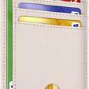 EcoVision Slim Minimalist Front Pocket Wallet, RFID Blocking Credit Card Holder Wallet with Detachable D-Shackle for Men Women. Cowhide Pink Apricot