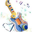 Guitar, 4 in 1 Kids Guitar and Piano Guitars for Toddlers 2-4 with Lullaby Projector Toy for Kids Musical Instruments Toys Birthday Gift for a 2 3 4 5 Year Old Boys Girls Gifts