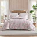 Laura Ashley - Comforter Set, Soft & Breathable Bedding with Matching Sham, Romantic Floral Design (Heather Garden Pink, Twin)