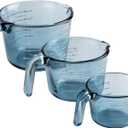 COOK WITH COLOR Glass Measuring Cups - Ideal for Cooking and Baking, Blue