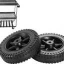 G206-0025-W1 6 Inch Grill Wheels Replacement Parts, Blow Molded BBQ Grill Wheels 6 Inch Replacement Parts, Open Cart Replacements Part with Cover(COLOR:black)