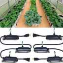 Owleye 12FT Outdoor Grow Lights LED String Plant Light, IP65 Waterproof, Full Spectrum, 120V, ETL Listed, 33.89 umol/ s, Linkable Grow Light for Greenhouse & Outdoor Garden & Raised Bed (3-Bulbs)-2 Set