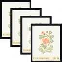 ELSKER&HOME 11x14 Picture Frame Set of 4, Black Sturdy Wood Composite Photo Frame with Semi-Tempered Glass, Wall Mount or Tabletop Display