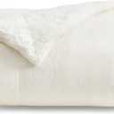 Bedsure GentleSoft Sherpa Fleece Throw Blanket Twin Size for Couch - Thick and Warm, Soft Fuzzy Plush Twin Blanket for Winter, Cream, 60x80 Inches