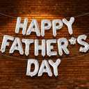 KatchOn, Happy Fathers Day Balloons - 16 Inch | Happy Fathers Day Decorations for Party, Happy Fathers Day Banner | Fathers Day Party Decorations | Happy Fathers Day Sign, Happy Fathers Day Backdrop (Silver)