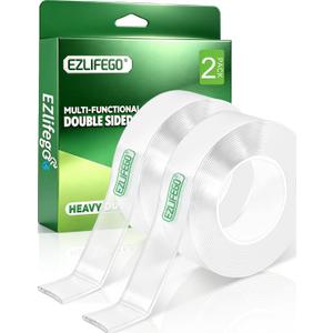 EZlifego Double Sided Tape Heavy Duty(Extra Large, Pack of 1, Total 396 Inch), Nano Double Sided Adhesive Tape, Clear Mounting Tape Picture Hanging Strips, Removable Wall Tape Sticky Poster Tape Decor