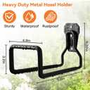 Hose Holder Stand Wall Mount, 2Pcs Heavy Duty Garden Hose Hanger Reel, Metal Water Pipe Tube Hooks Rack for Outside Yard, Garage, Storage Organizer - Black
