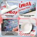 Christmas Kitchen Mats Set of 2, 17x30 + 17x47 Inch Xmas Kitchen Rugs, "Merry Christmas And Happy New Year" Pinecone & Star Decor, Non - Slip Floor Mats for Kitchen, Dining Area Christmas Decoration