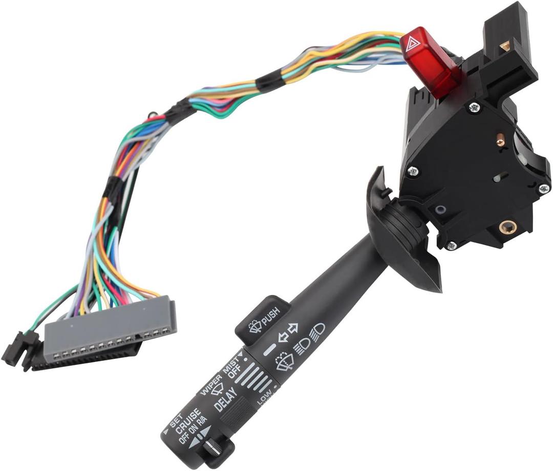 Multi-Function Combination Turn Signal, Wiper, Washers, Hazard Switch, Cruise Control Switch Compatible with 95-99 Tahoe Blazer Suburban K1500 - Replaces OE# 26100985, 26036312, 2330814