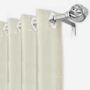 Luvenia Silver Decorative Curtain Rods, 28 to 48 Inch (2.3-4Ft), Small Curtain Rod For Bedroom, Living Room, Kitchen, Farmhouse