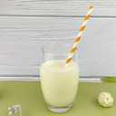 2 x YAOSHENG Paper Straws for drinking, 100 Pack Orange Striped paper straws for Party Supplies,Birthday,Wedding,Bridal/Baby Shower,Juice, shakes,Smoothies,cocktail (Orange)