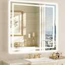 36"x36" LED Bathroom Mirror with Lights, Anti-Fog, Backlit+Frontlit