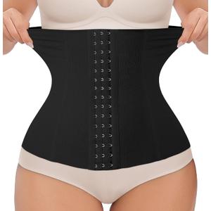 EUYZOU Women Waist Trainer Corset Postpartum Fajas Tummy Control Girdle Shapewear Waist Cincher (X-Large, Black)