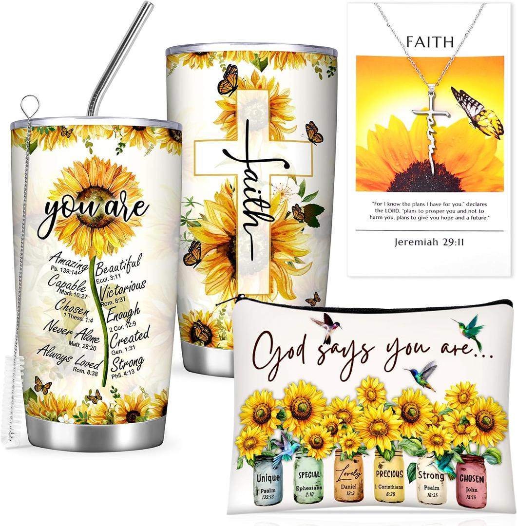 Christian Gifts For Women Faith, Sunflower Birthday Gifts For Women, Inspirational, Religious, Faith, Get Well Soon, Gift For Mom, Wife, Friend, Sister, Mothers Grandma- Gift box