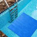 Breling 36" x 36" Swimming Pool Ladder Mat, Protective Pool Ladder Pad Step Mat with Non Slip Texture for Above Ground Swimming Steps Liners and Stairs(Striped)
