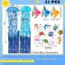 Under The Sea Party Decorations Set & Hanging Jellyfish Paper Lanterns,Mermaid Birthday Decor Supplies for Ocean Theme Party,Baby Shower,Wedding,Classroom&Nautical Events