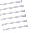 Cupboard Bars Tension Rods, 6 Pack 11.8-20 Inches Spring Tensions Rods Steel Adjustable Tension Curtain Rod Shower Rod Closet Rod Window Rods White