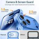 for iPhone 17 Pro Max Case: [Cute Wave Frame][Fit for MagSafe] Military Drop Shockproof Protection, Camera Protective Glossy Slim Magnetic Wavy Phone Cover for Women Girls 6.9'', Clear/Blue