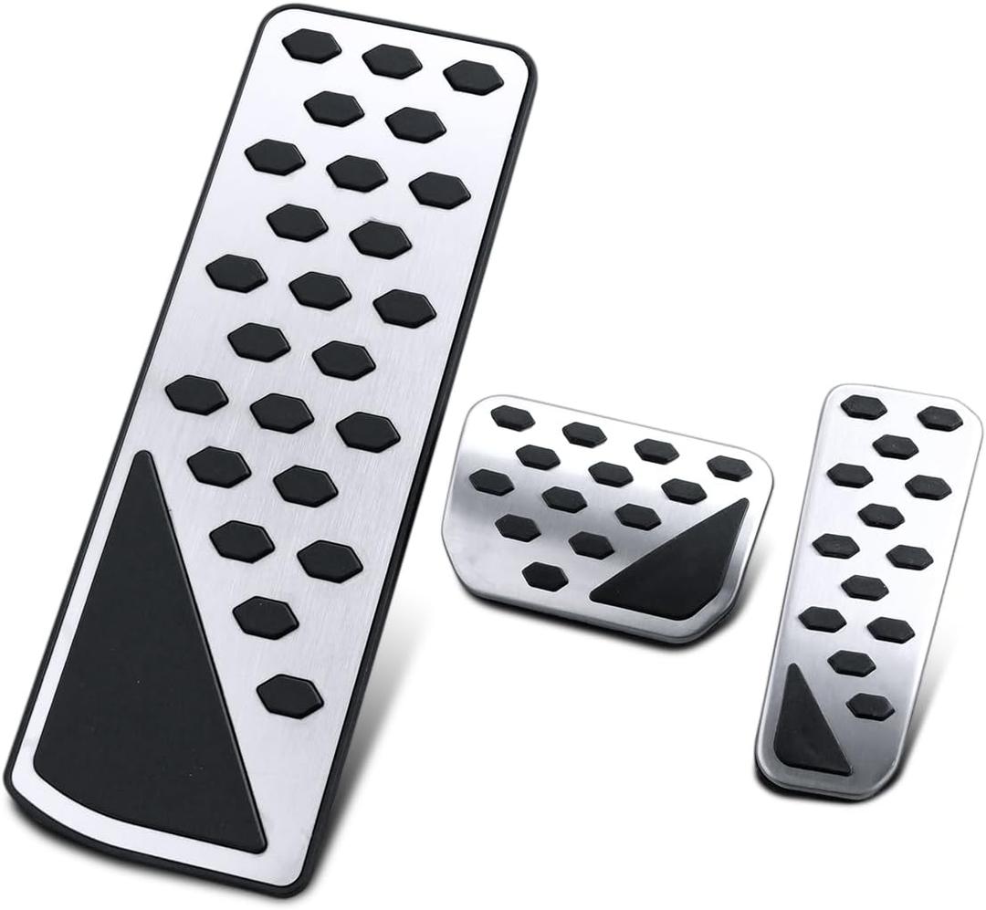 Steel Sport Footrest Dead Gas Brake Pedal Pad Cover Compatible with 2022-2025 Jeep Grand Cherokee L WL Accessories