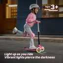 JOVA ZIFFY Multicolor 3 Wheel Scooter for Kids 3-5, Toddler Kick Scooters with LED Light-Up Wheels for Boys and Girls, 5 Adjustable Height and Lean-to-Steer Design, Support up to 110 lbs