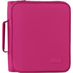 SUNEE Zipper Binder Bag with Handle, 2-Inch 3-Ring O-Ring, 500-Sheet Capacity, Includes Zip Pocket, 5-Tab Expanding File Folder, Multi-Pocket Organizer Binder for Middle School, Berry Pink
