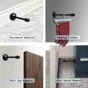 Door Stoppers, 6 Inch Long Door Stop Heavy Duty Stainless Steel Doorstops Wall Mount Door Stops with Sound Dampening Rubber Tip, Modern Door Stoppers for Bottom of Door, Black 1 Pack
