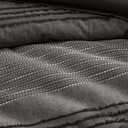 Wonderful Dark Grey Comforter Set King Size, Yarn Dyed Farmhouse Striped Cotton Lightweight Boho Comforter with Pillow Shams, Halloween Bedding, Fluffy Bedding Set for All Season