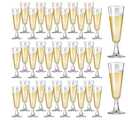 SUREHOME Plastic Champagne Flutes 30 Pack Disposable Champagne Glasses 5oz Clear Plastic Mimosa Glasses Wedding Cocktail Cups Bulk for New Years Eve Party Supplies 2025 Engagement Birthday Decorations