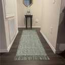 Collive Hallway Runner Rug, 2' x 6' Hand-Woven Reversible Washable Entryway Rug, Olive Green/Cream Cotton Modern Farmhouse Laundry Room Rug Long Carpet for Bathroom Sink Foyer Bedroom