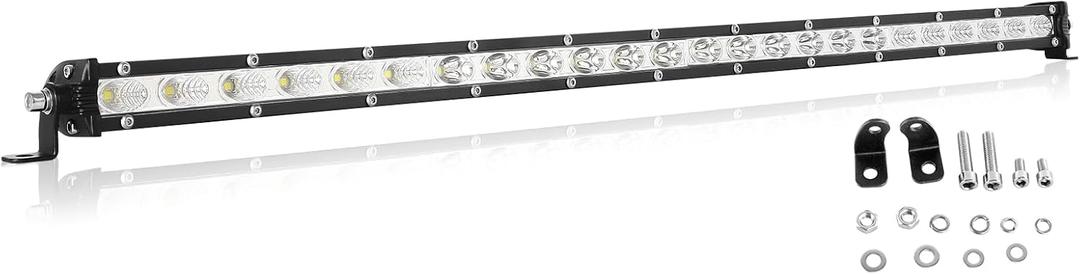 Willpower 25 Inch 120W Single Row Led Light Bar Flood Spot Combo Beam Slim Off Road Light Fog Work Lamp Driving Lights for 4X4 Tractor Truck Boat ATV UTV SUV