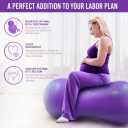 Peanut Shaped Yoga Ball, 90x45cm Anti Burst Exercise Ball, Heavy Duty PVC Fitness Peanut Ball with Pump and Plug, for Adult Workout, Pregnancy, Labor Support and Physical Therapy