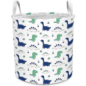 Dinosaur Kids Laundry Basket Foldable Hamper with Handles, 13.8 x 15.8 inches