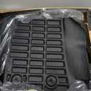 YHTAUTO Automotive All Weather Floor Mats Compatible with Cadillac CTS 2014-2019 Sedan, TPE Floor Liners All-Weather Protection Custom Fit, 1st & 2nd Row, Set of 3 Black