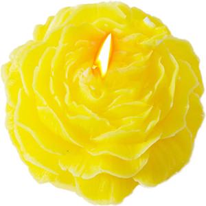 Peony Flower Shape Candles 1 Pack Soy Wax Decorative Candle for Bedroom Home Scented Candle Gift to Friends Family (Yellow)
