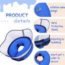 Supet Raised Inflatable Dog Cone Collar to Stop Licking, Soft Dog Cone Alternative After Surgery, Pet Neck Donut Collar for Dogs L