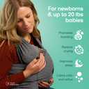Koala Babycare Baby Carrier Wrap, Easy to Wear As a T-Shirt - Original Baby Carrier Newborn to Toddler - Sling One Size Fits All - Baby Wraps Carrier Up to 22lbs, Anthracite