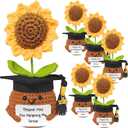 Teacher Appreciation Gifts, Handmade Crochet Sunflower Teacher Gifts, Thank You for Helping Me Grow, Daycare Teacher Appreciation Gifts for Women Men, End of Year Graduation Teacher Gifts (6)
