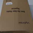 Over The Door Organizer, Metal Door Organizer Hanging with 5 Adjustable Baskets and Coat Hook, Behind The Door Storage for Bedroom Closet Bathroom Pantry Cabinet Kitchen, White