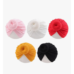Baby Girl Turban Newborn Beanies Hat 5 Pieces Cotton Infant Girls Headwraps Toddler Kids Hats 0-3 Years