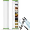 Shower Filter for Handheld Shower Head, 2 Pack 18 Stage Replacement Filters for Hard Water Remove Chlorine and Harmful Substances
