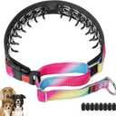Mayerzon Martingale Prong Collar for Dogs, Patented No Pull Pinch Collar with American Flag and Buckle for Small Medium Large Dogs Training Walking Hunting, Adjustable and Heavy Duty(M, Rainbow) (Medium,2.5mm,20-Inch,14.5-18.5"Neck)