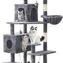 YARUOMY Cat Tree 71.6 inches Cat Tower for Indoor Cats, Multi-Level Cat Condo Furniture with Scratching Posts, Plush Perches, Activity Center with Cozy Basket & Hammock for Large Cats, Light Gray