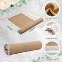 Preboun 3ft x 50 ft Wedding Aisle Runner Outdoor Natural Burlap Aisle Runner for Wedding Ceremony Wide Rustic Jute Carpet Rug with Lace Outdoor Beach Ceremony Decorations for Garden Lawn Church