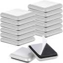 12Pcs Furniture Sliders, 1.5 Inches Self-Adhesive Furniture Sliders Pads, Square Reusable Furniture Moving Glides Sliders for Carpet Hardwood Floors Heavy Sofa Chair Table Couch Cabinet Fridge